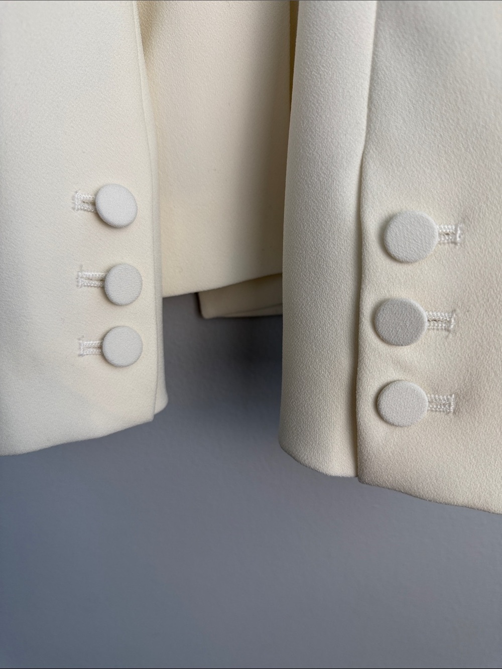 Karen Millen Tailored Crepe Blazer Ivory Structured Single Breasted Jacket Sz 12 - Picture 13 of 16